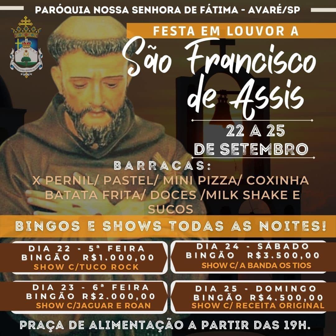 Jornal O Victoriano de Avaré Festa em Louvor a São Francisco de Assis