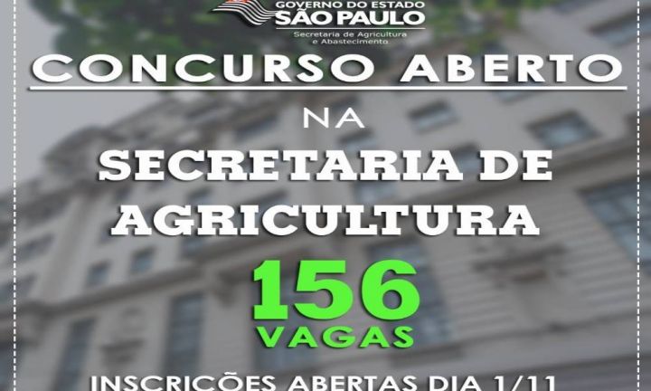 Estado abre concurso para preencher 156 vagas no setor agrícola