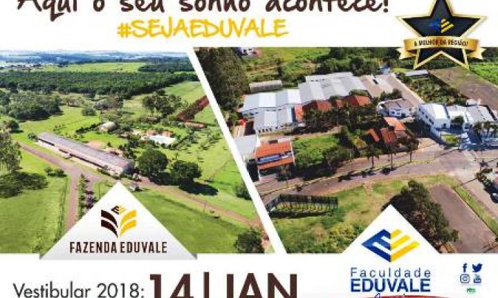 Eduvale segue com inscrições para o vestibular 2018