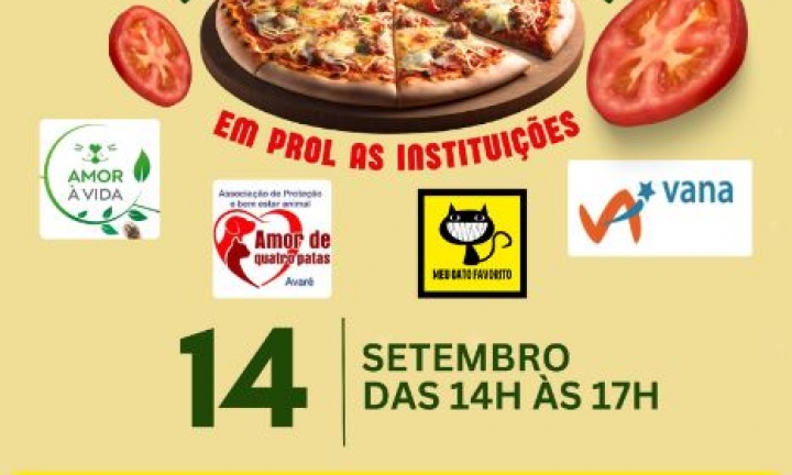 Pizza Solidária em prol a instituições acontece neste sábado, dia 14