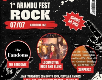 1º Arandu Fest Rock acontece neste domingo, dia 7, com shows ao vivo