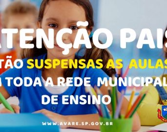 Prefeitura suspende aulas em toda a rede municipal de ensino