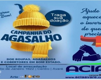 Campanha do agasalho da ACIA termina no próximo dia 18 de julho