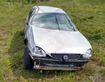 Mãe e filho ficam feridos após capotamento em rodovia