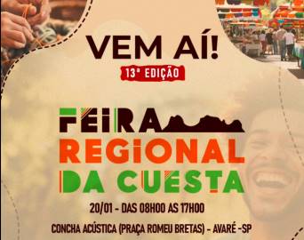 Avaré tem feira na Concha e no Camping neste sábado (20) e domingo (21)