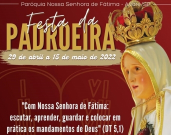 Começa nesta sexta, 29, a Festa da Padroeira Nossa Senhora de Fátima