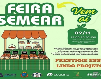 Sebrae-SP e parceiros promovem a Feira Semear em Avaré no dia 9 de novembro