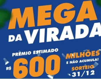 Mega da Virada inicia apostas com prêmio estimado em R$ 600 milhões