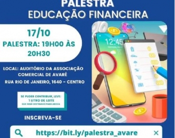 Palestra gratuita sobre Educação Financeira acontece nesta 2ª na ACIA