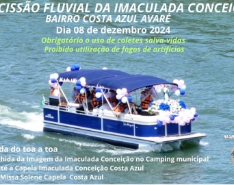 Procissão fluvial acontece no dia 8 de dezembro no Camping Municipal