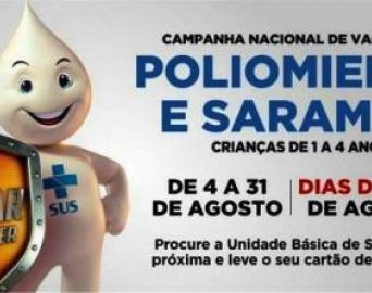 Vacinação contra pólio e sarampo começa neste sábado