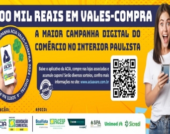 ACIA promove mais um sorteio da campanha R$ 100 mil em vales-compras