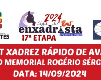 Torneio Memorial Rogério Sérgio Alves de xadrez ocorre no dia 14 de setembro